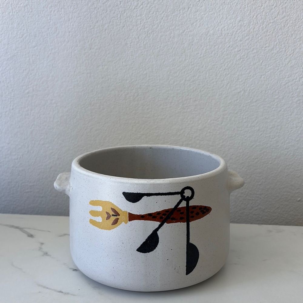 Artistic Ceramic Pot with Abstract Design